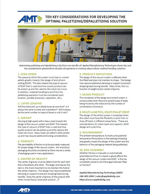Material Handling: Palletizing and Depalletizing